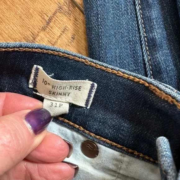 Madewell 10” High Rise Skinny Jeans Dark Wash Size 31P - Picture 4 of 4